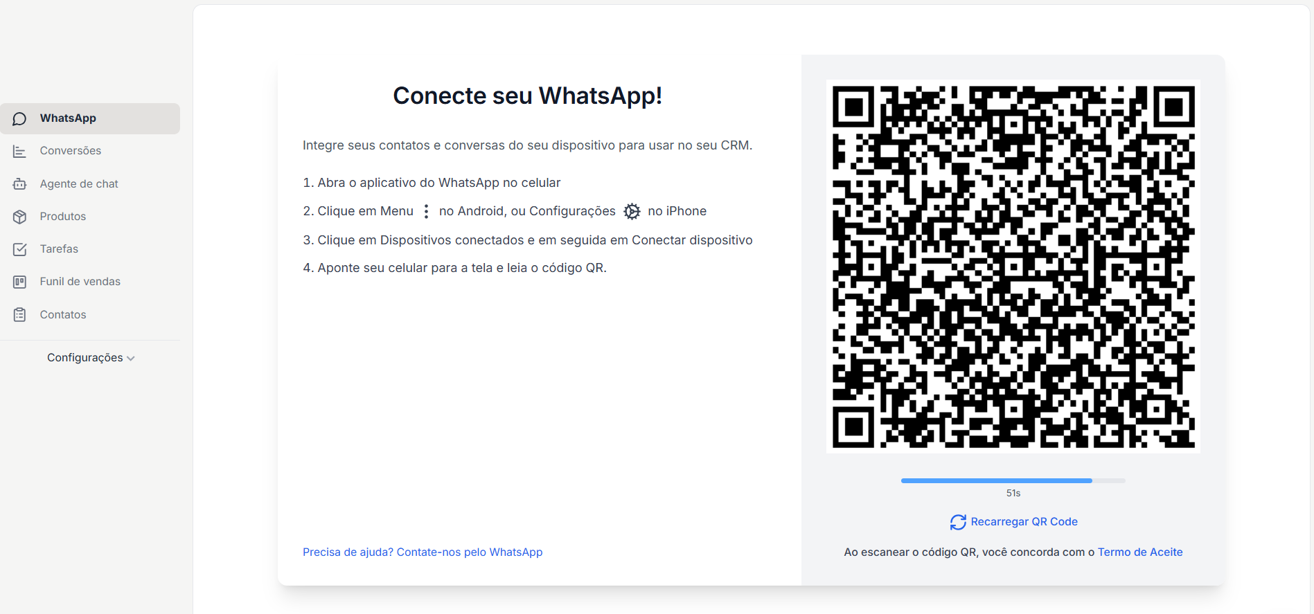 WhatsApp connection QR Code